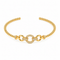 Crystal Circle Cuff — full bracelet on white background