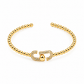 Crystal Link Cuff — full bracelet on white background