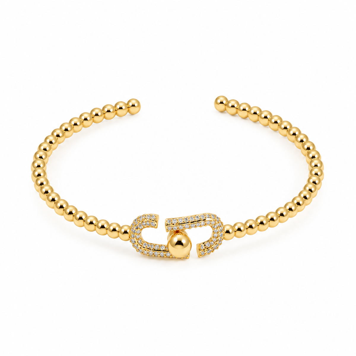 Crystal Link Cuff — full bracelet on white background