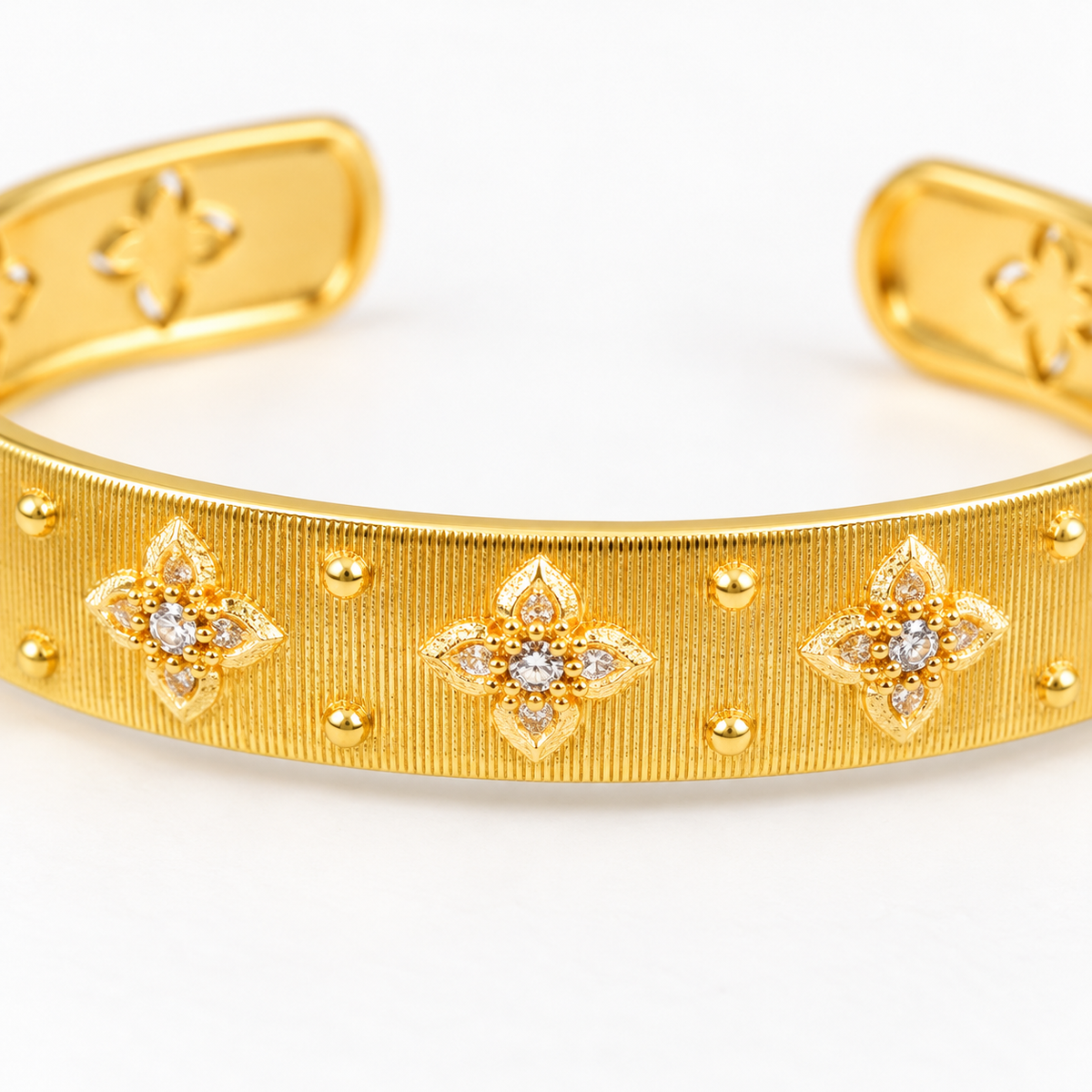 Slim Floral Cutout Cuff — macro close-up detail
