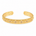 Slim Floral Cutout Cuff — full bracelet on white background