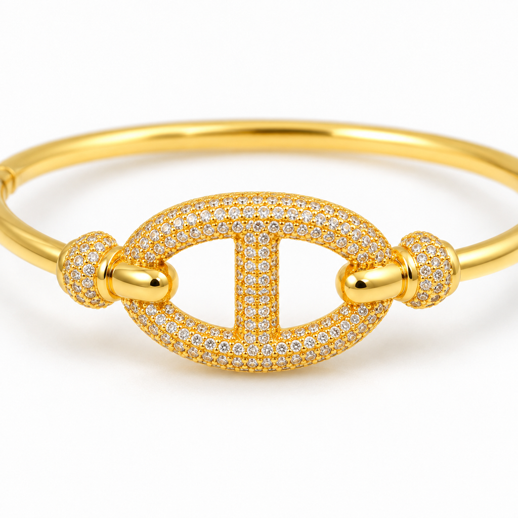 Crystal Oval Bangle — macro close-up detail