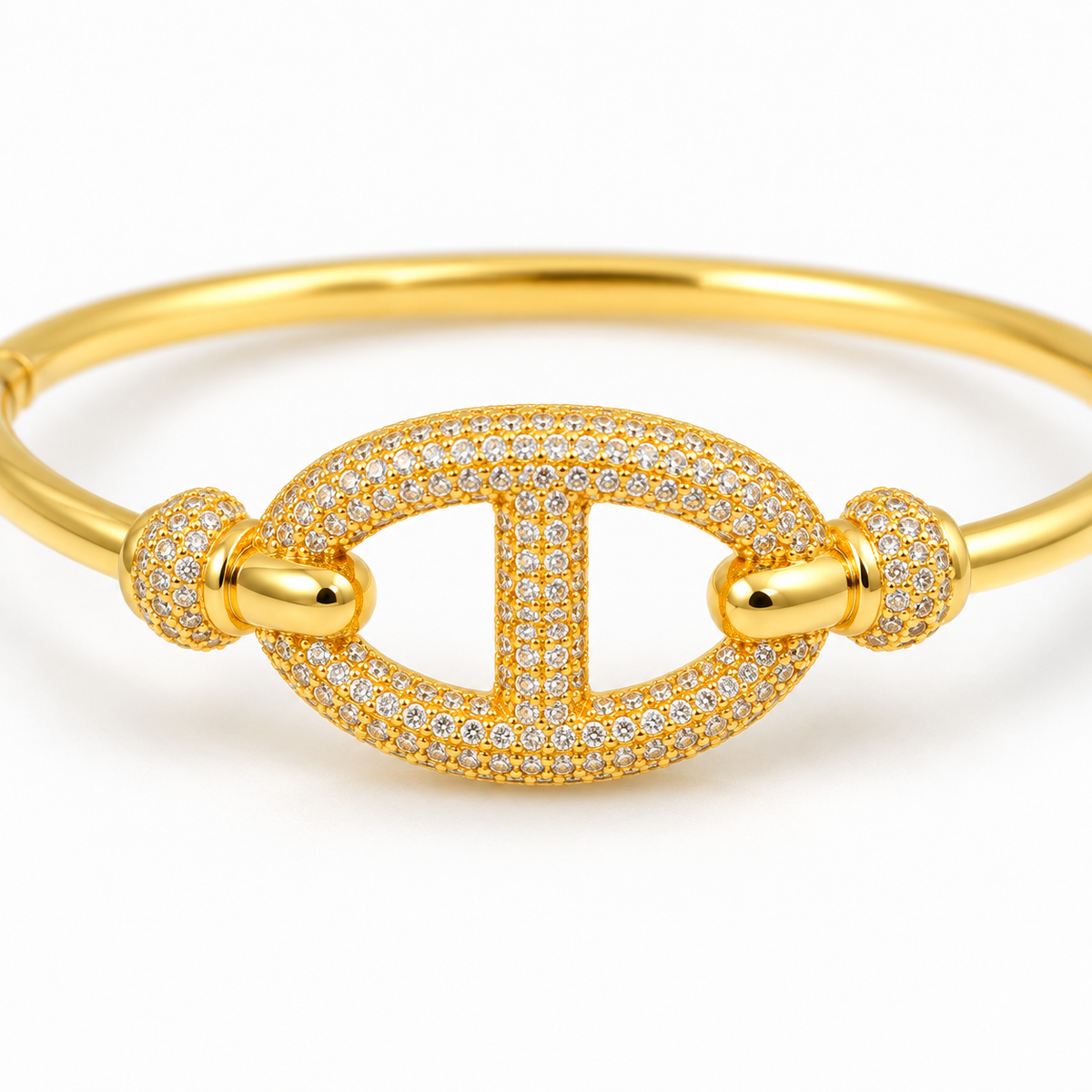 Crystal Oval Bangle — macro close-up detail