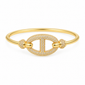 Crystal Oval Bangle — full bracelet on white background