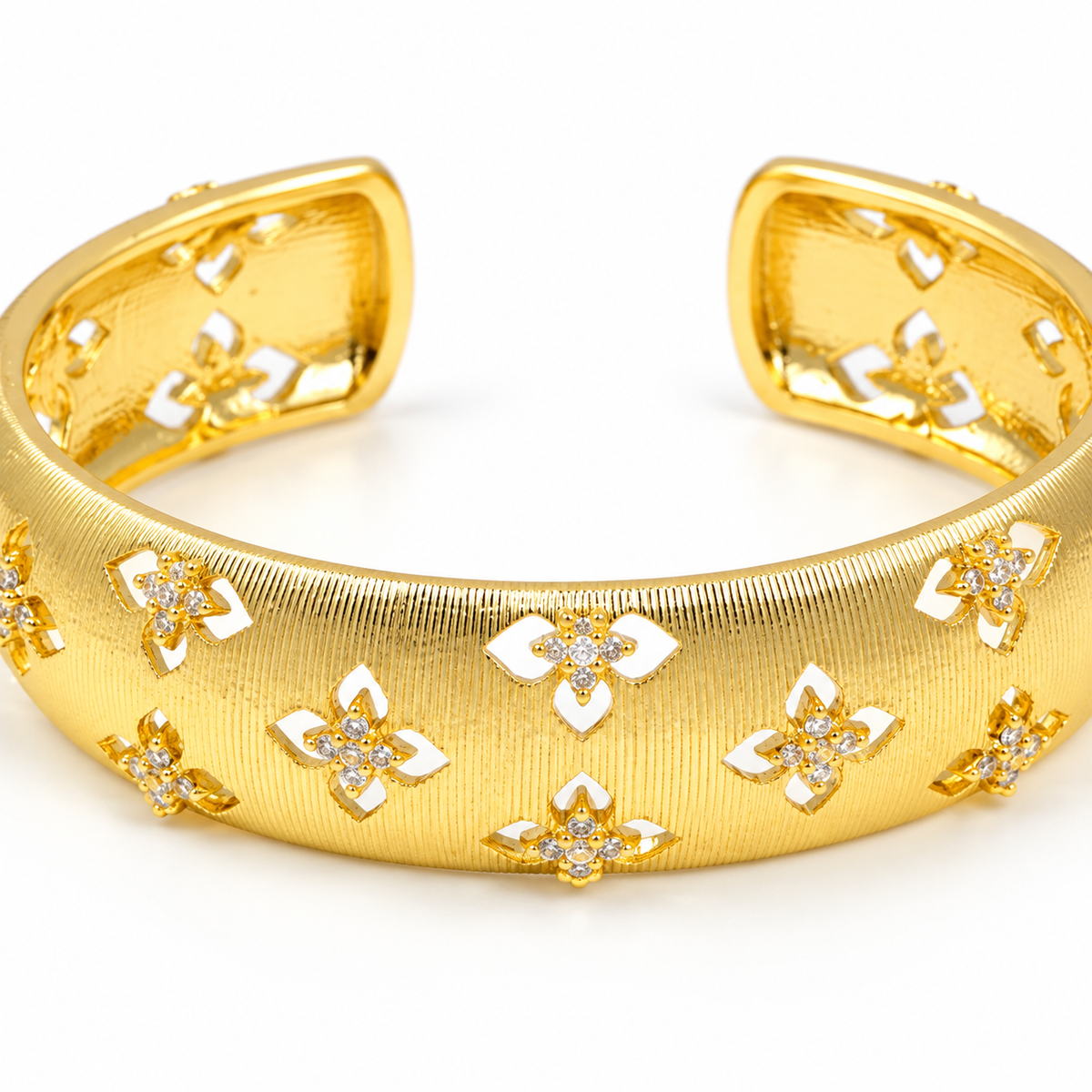 Wide Floral Cutout Cuff — macro close-up detail
