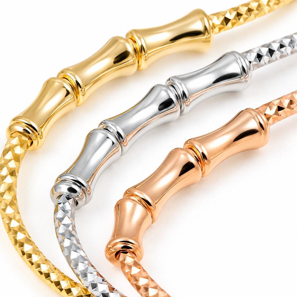 Tri-Tone Textured Cuff Set — macro close-up detail