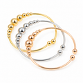 Tri-Tone Beaded Cuff Set — full bracelet on white background