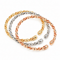 Tri-Tone Twist Cuff Set — full bracelet on white background