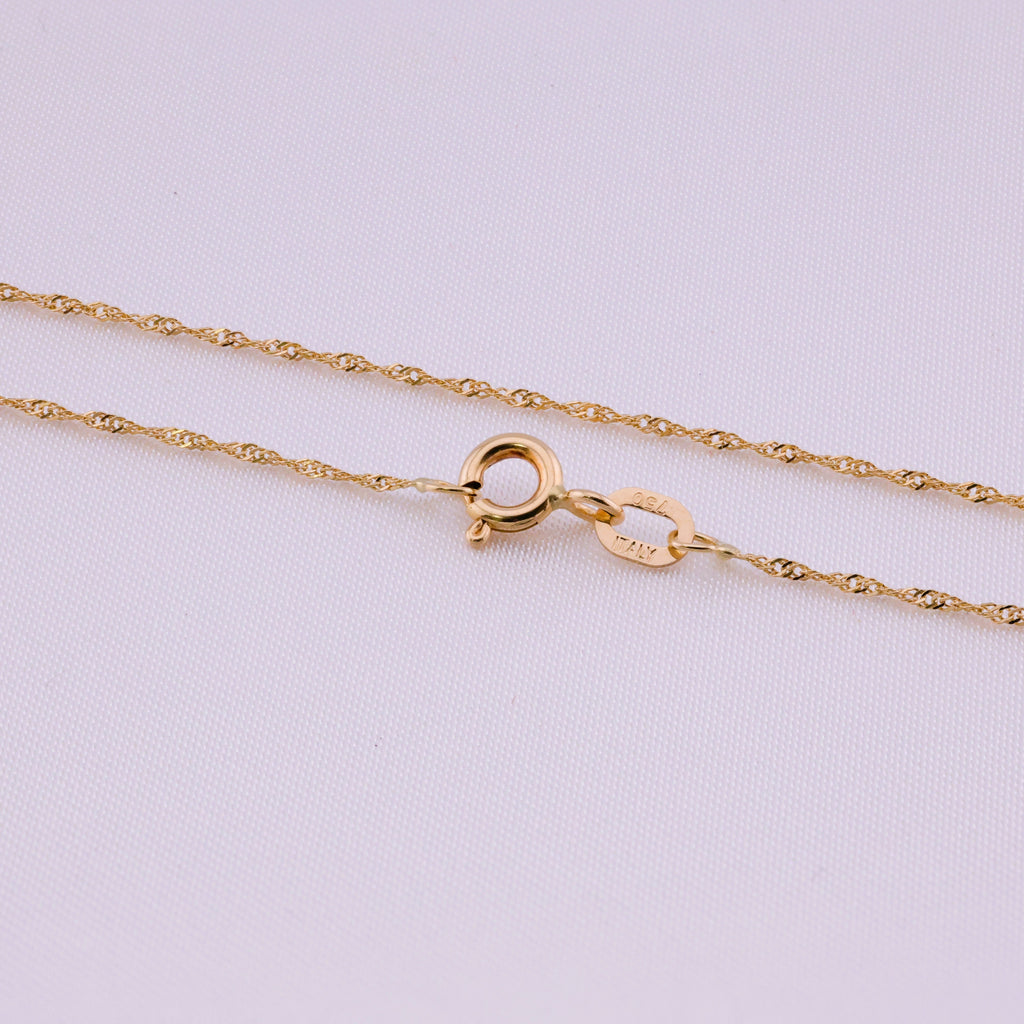 Italian Singapore Chain – 18K Gold, 15″ — original product photo 3