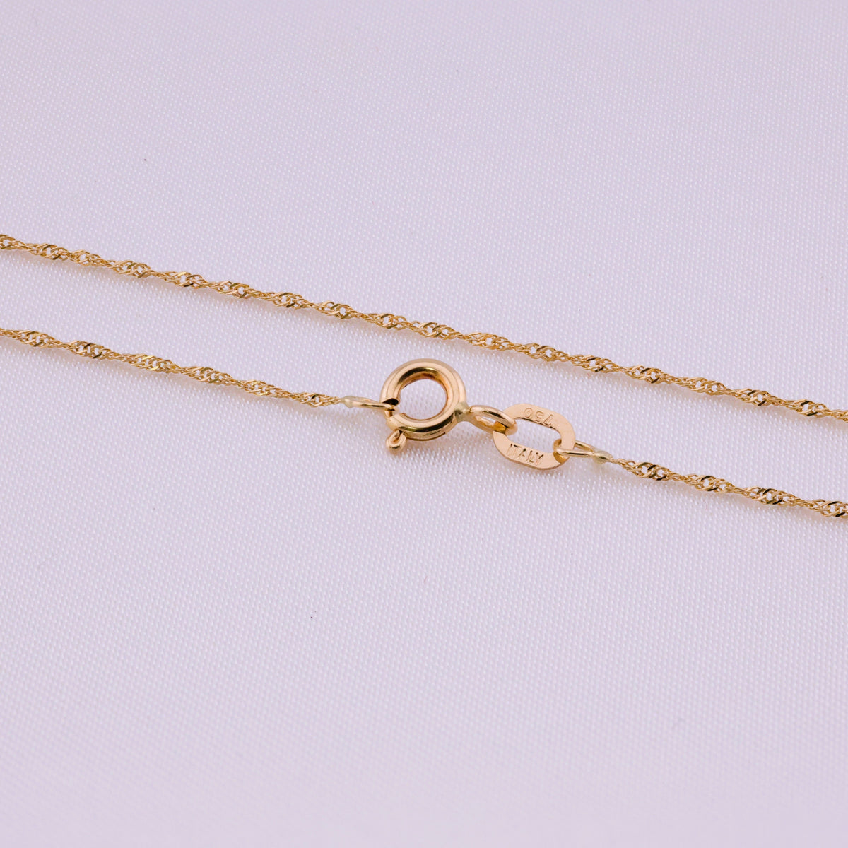 Italian Singapore Chain – 18K Gold, 15″ — original product photo 3