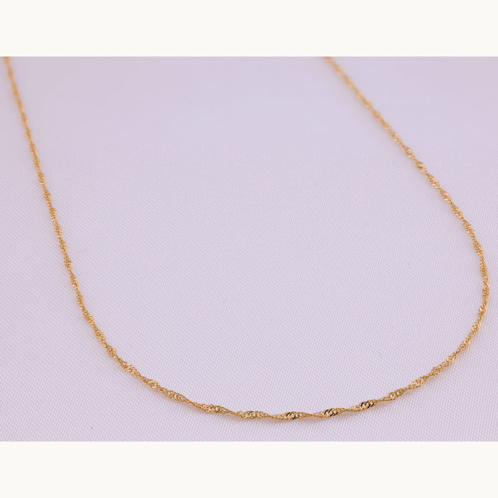 Italian Singapore Chain – 18K Gold, 15″ — original product photo 6