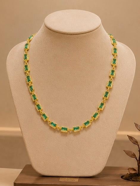 Green Stone Riviera Necklace – Gold Plated — original product photo 1