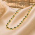 Green Stone Riviera Necklace – Gold Plated — original product photo 3
