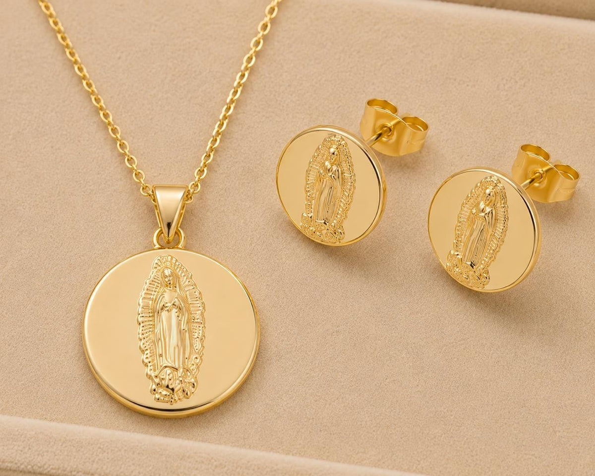Our Lady of Guadalupe Jewelry Set – Gold Plated — original product photo 1