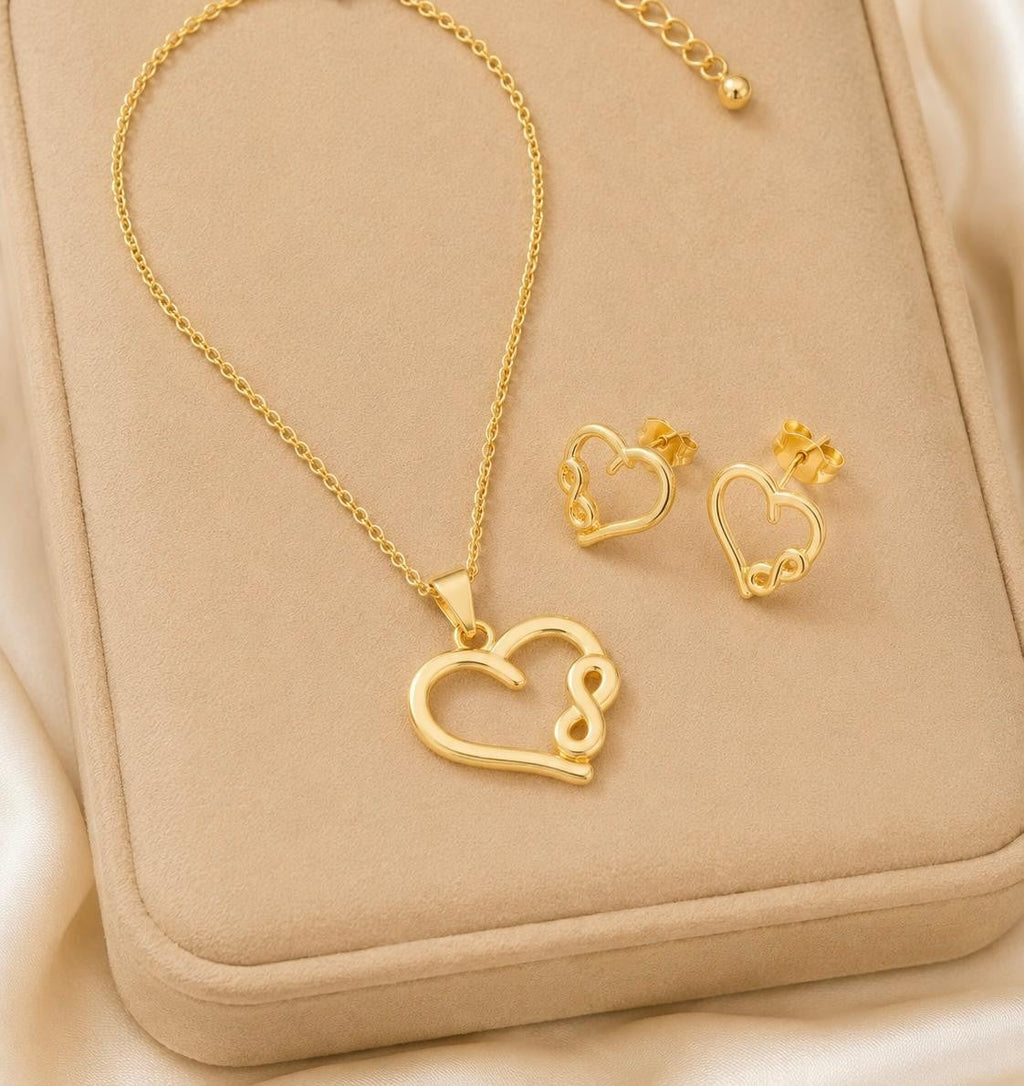 Infinite Love Heart Jewelry Set – Gold Plated — original product photo 1