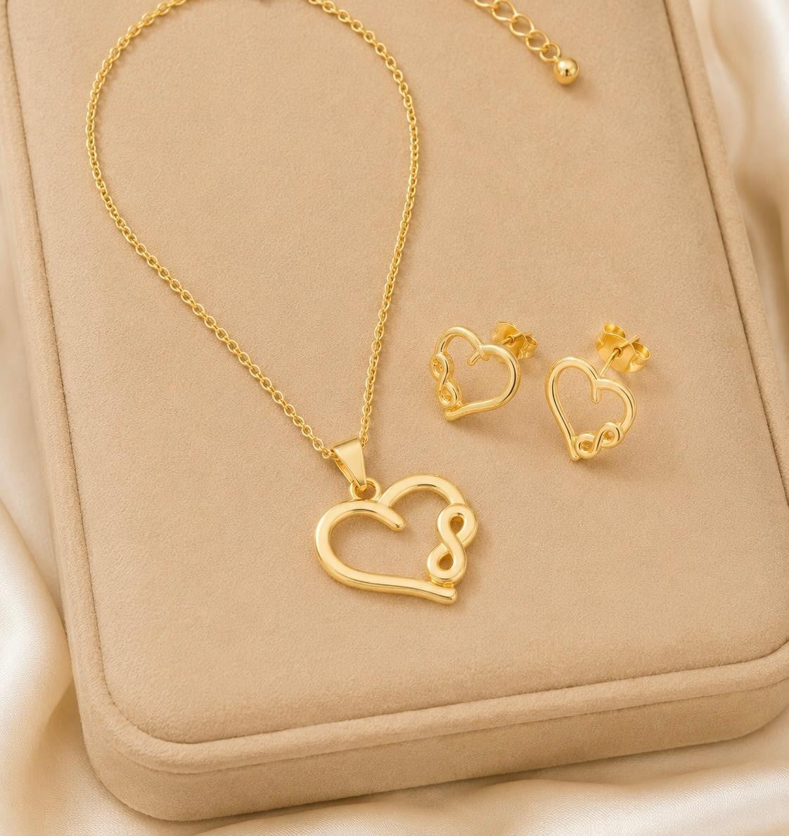 Infinite Love Heart Jewelry Set – Gold Plated — original product photo 1