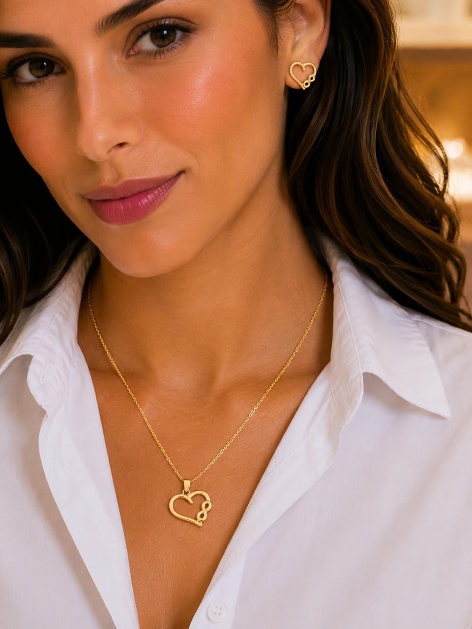 Infinite Love Heart Jewelry Set – Gold Plated — original product photo 2