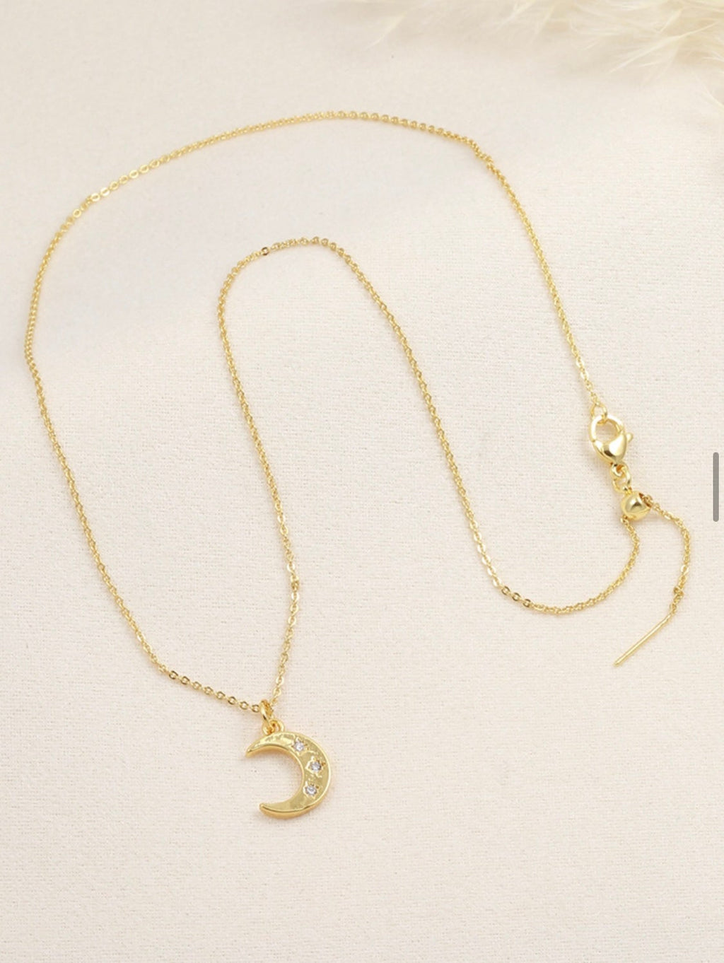 Sparkling Moon Pendant Necklace – Gold Plated — original product photo 6