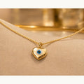 Blue & White Enamel Evil Eye Necklace – Gold Plated — original product photo 5