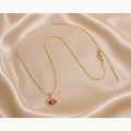 Red Enamel Evil Eye Necklace – Gold Plated — original product photo 5