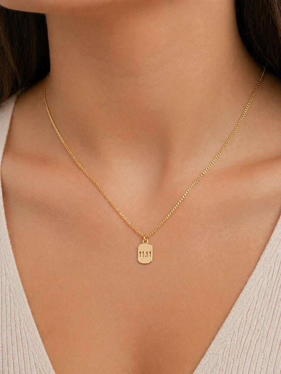 11:11 Pendant Necklace – Gold Plated — original product photo 1