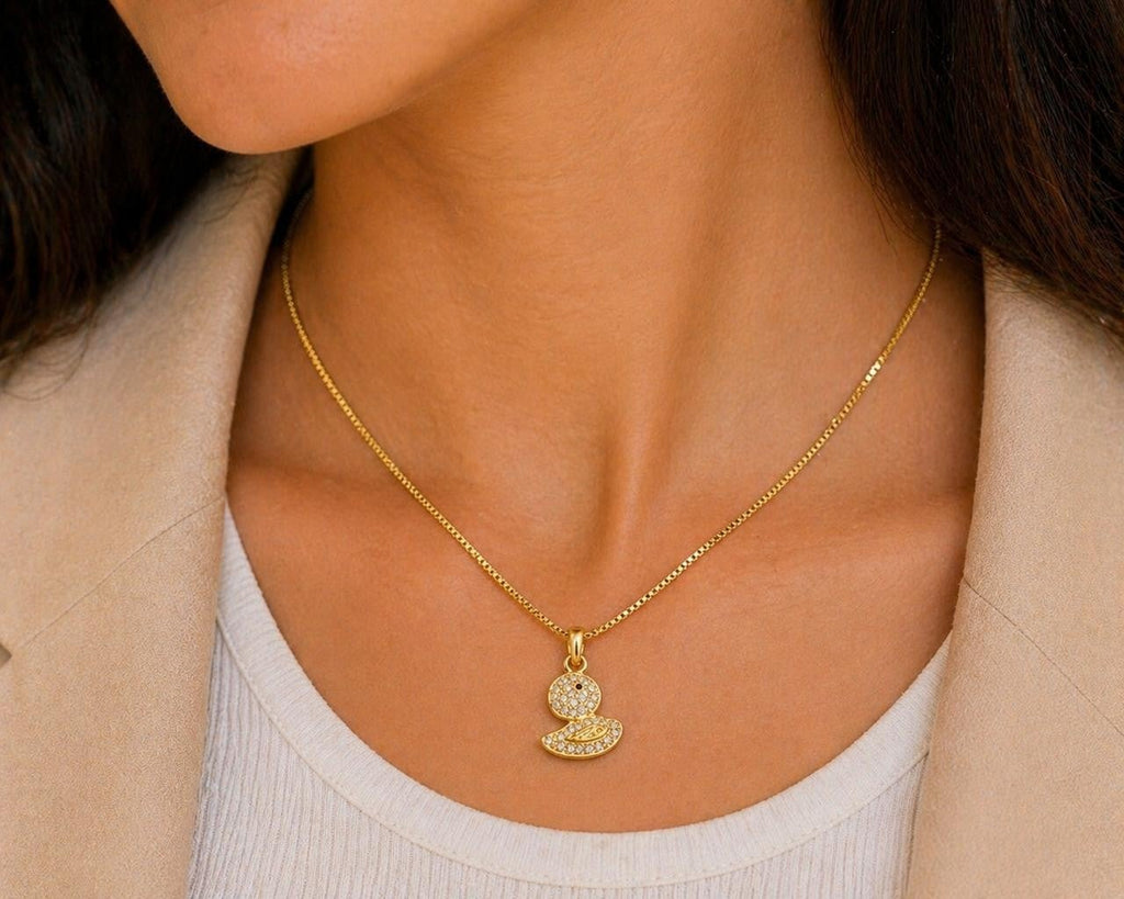 Sparkling Duck Adjustable Necklace – Gold Plated — original product photo 2