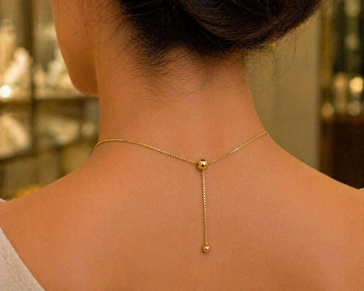 Sparkling Duck Adjustable Necklace – Gold Plated — original product photo 3