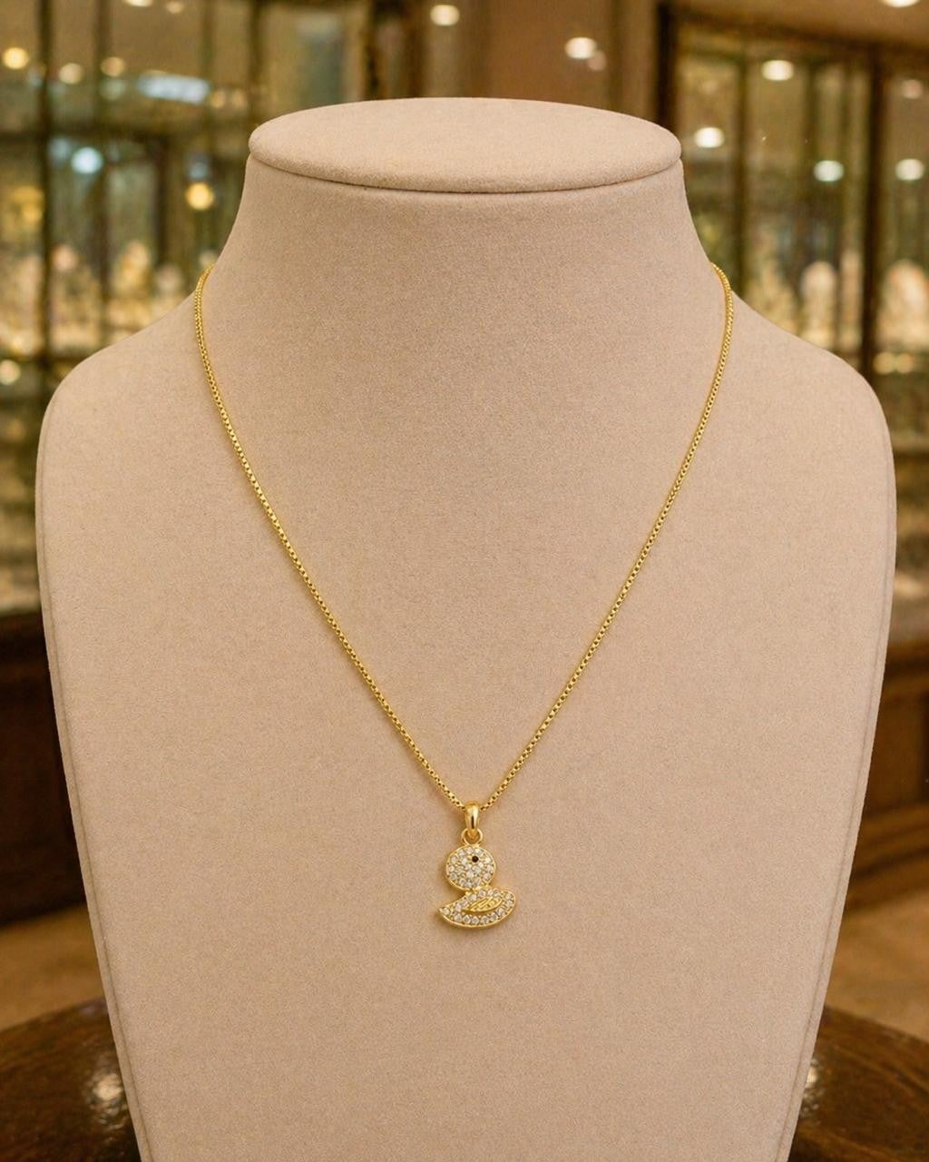 Sparkling Duck Adjustable Necklace – Gold Plated — original product photo 5