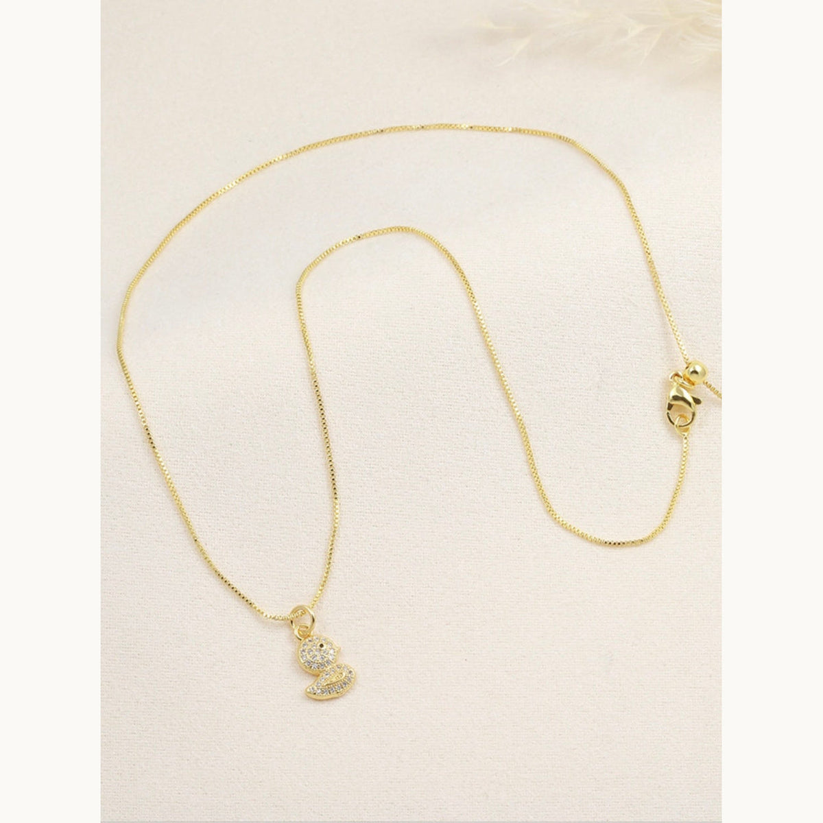 Sparkling Duck Adjustable Necklace – Gold Plated — original product photo 6