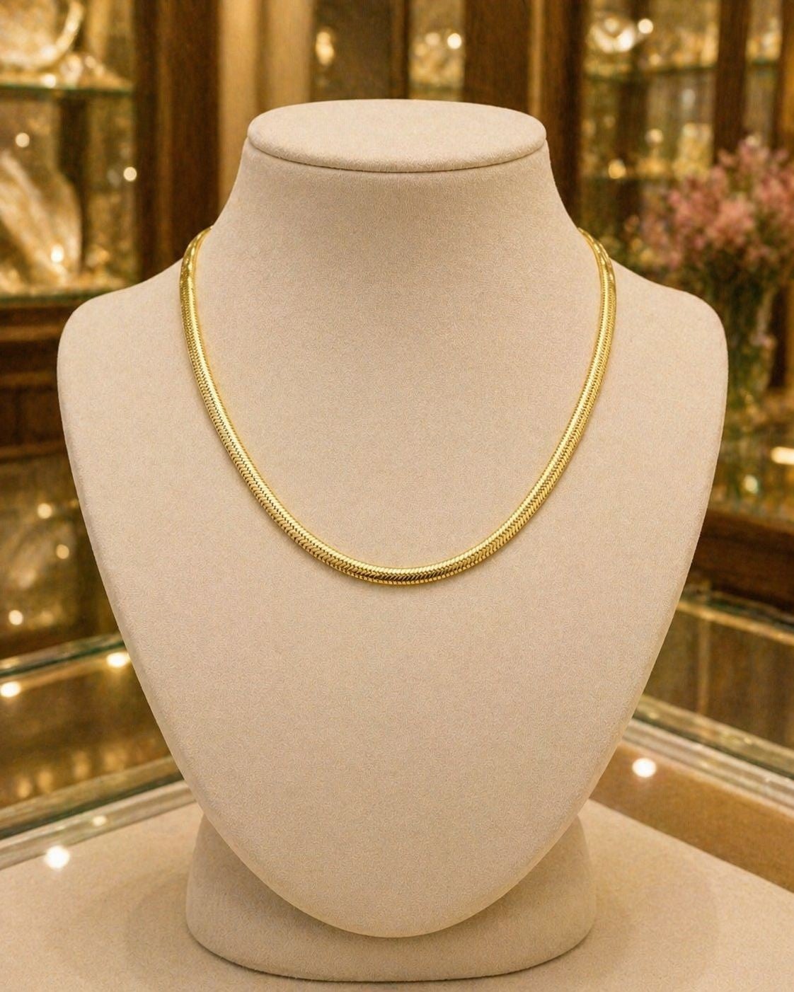 Smooth Snake Chain Necklace – 18–20″ – Gold Plated — original product photo 6