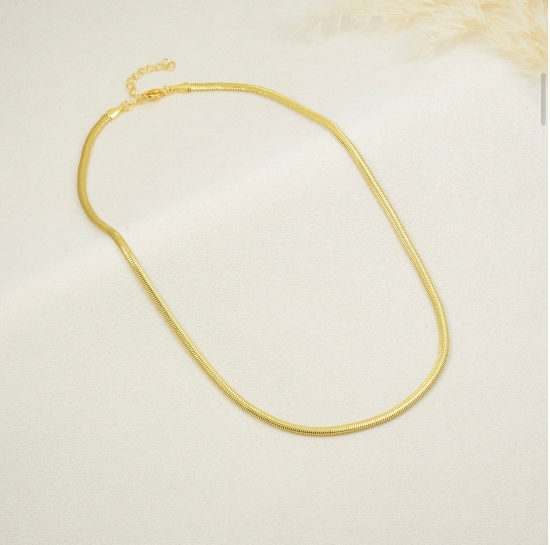 Smooth Snake Chain Necklace – 18–20″ – Gold Plated — original product photo 7