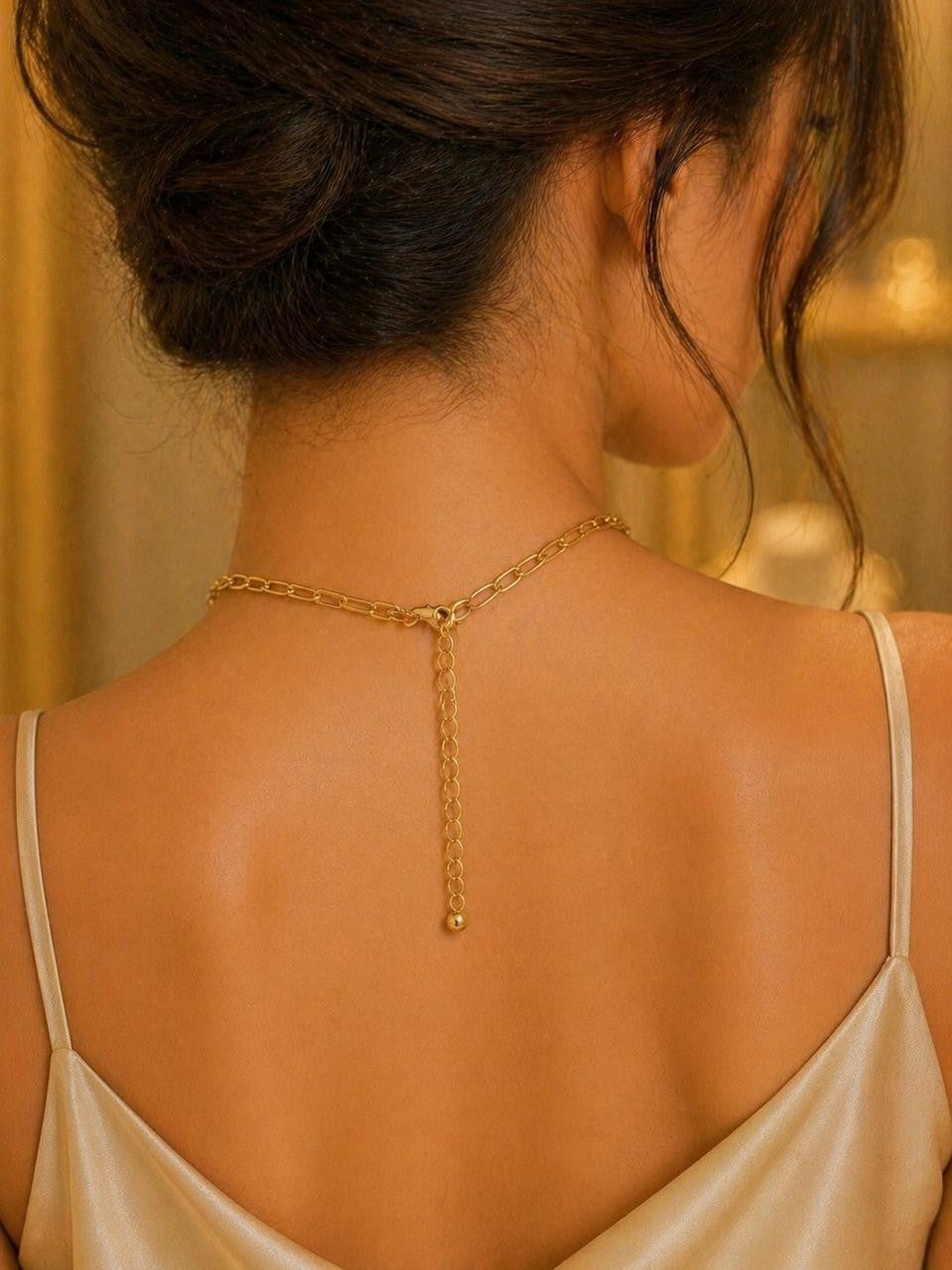 Rabbit & Mushroom Paperclip Necklace – Gold Plated — original product photo 4