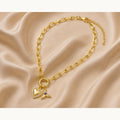 Heart & Mermaid Tail Charm Necklace – Gold Plated — original product photo 5