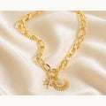 Sun & Palm Tree Paperclip Necklace – Gold Plated — original product photo 4