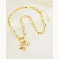 Dog & Heart Medallion Paperclip Necklace – Gold Plated — original product photo 6