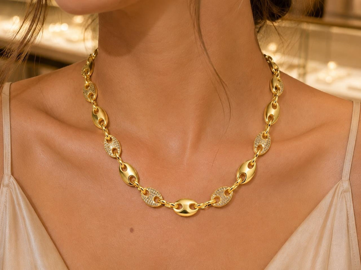 Monaco Oval-Link Necklace – Gold Plated — original product photo 2