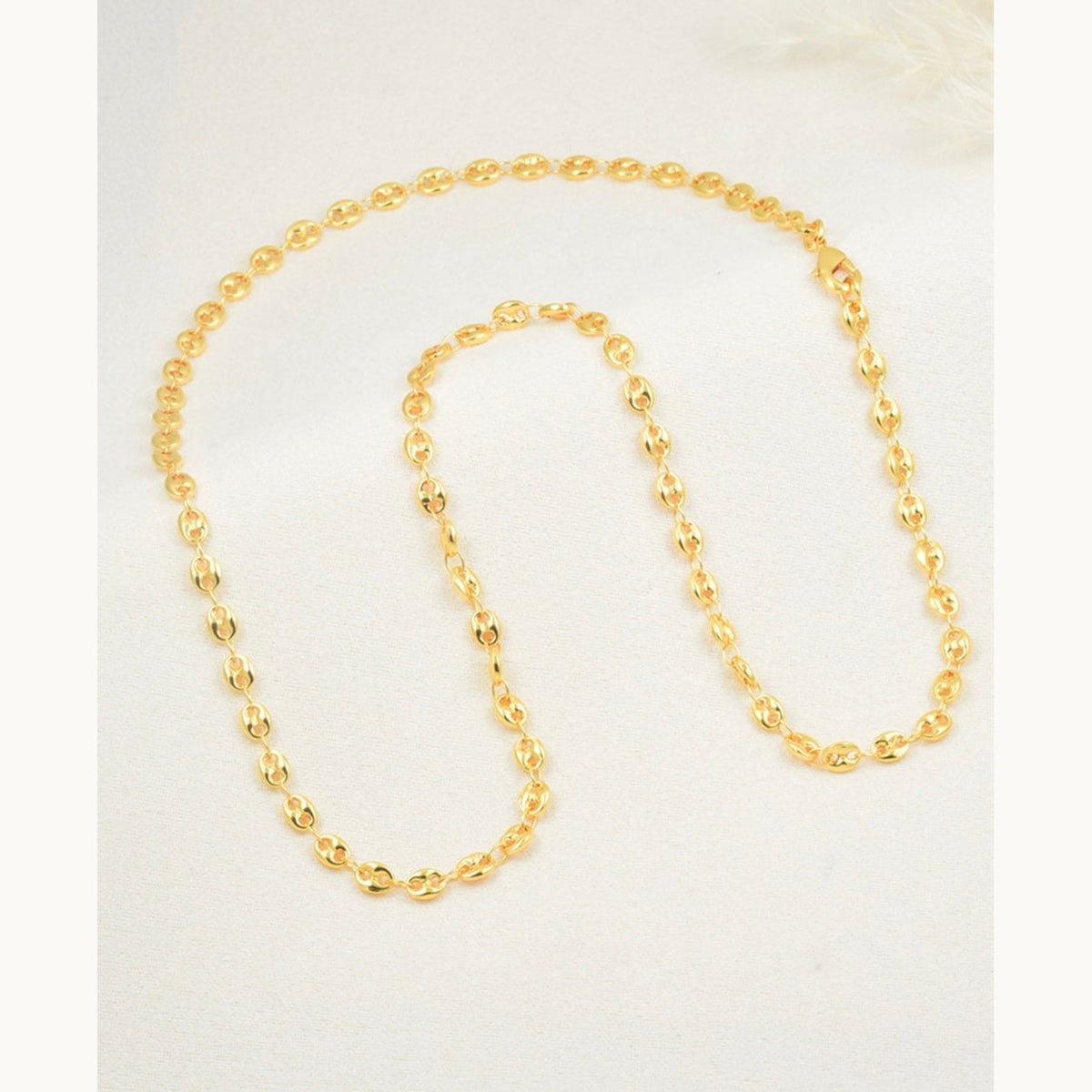 Textured Mariner Link Chain Necklace – Gold Plated — original product photo 1