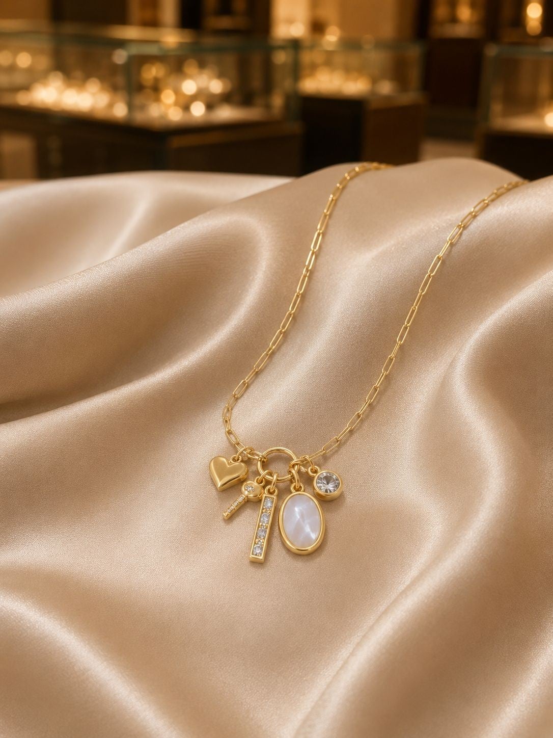 Pastel Charm Layered Necklace – Gold Plated — original product photo 2