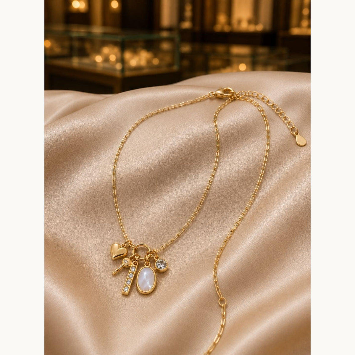 Pastel Charm Layered Necklace – Gold Plated — original product photo 3