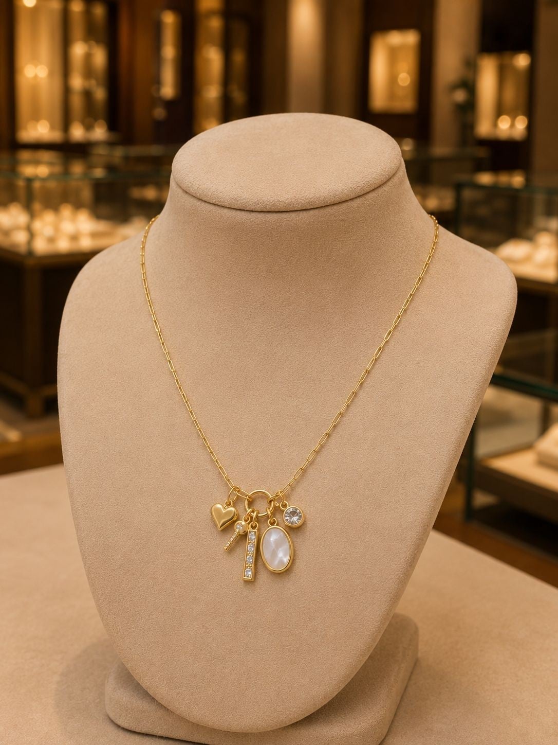 Pastel Charm Layered Necklace – Gold Plated — original product photo 4