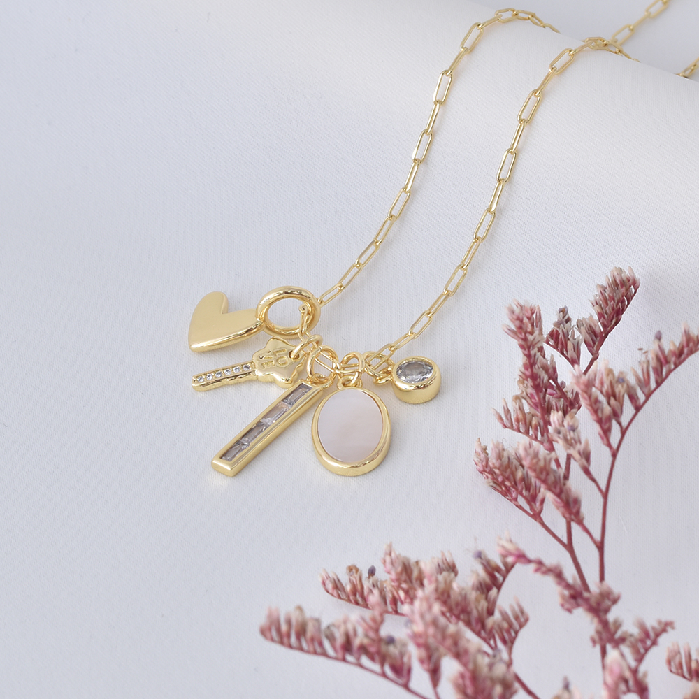 Pastel Charm Layered Necklace – Gold Plated — original product photo 5