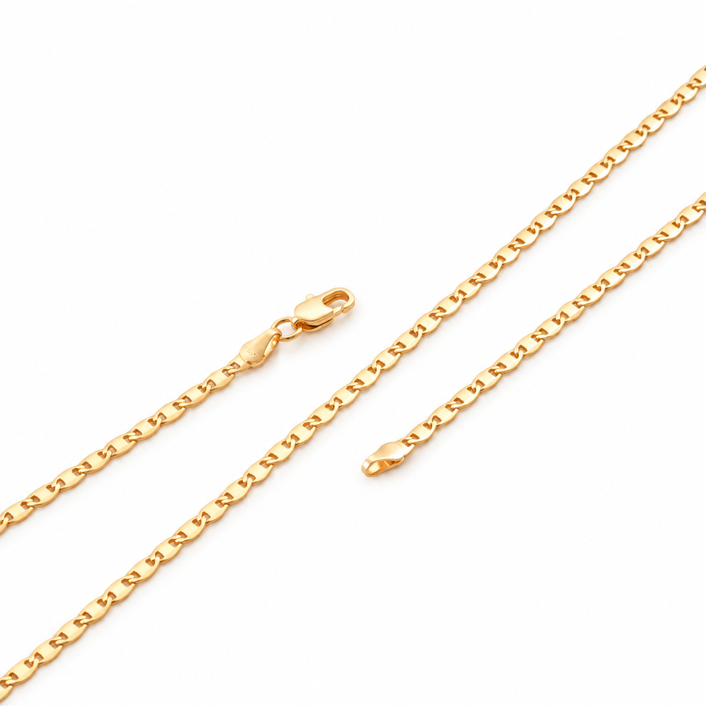 Slim Figaro Chain 22" 18K Gold Filled — Product view · white background