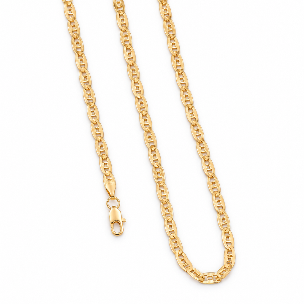 Figaro Link Chain - 18K Gold Filled — Product view · white background