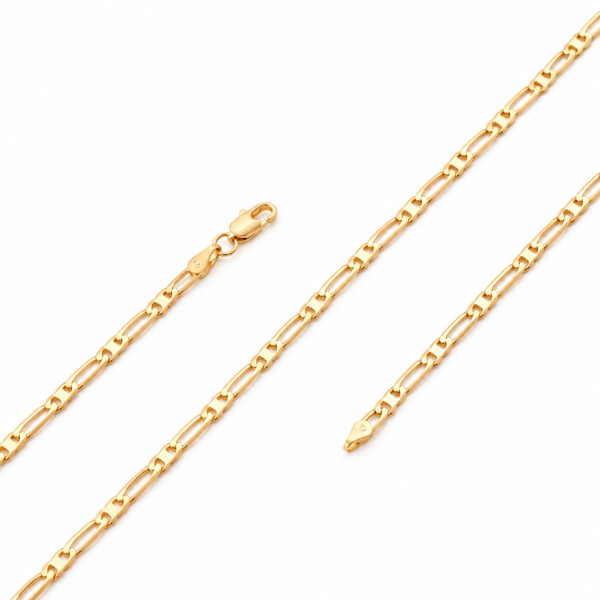 Figaro Chain Necklace 24" 18K Gold Filled — Product view · white background