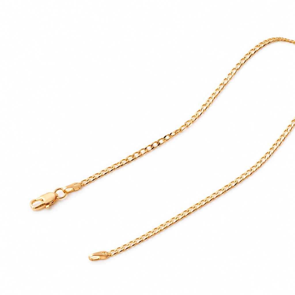 Figaro Chain Necklace 23" 18K Gold Filled — Product view · white background