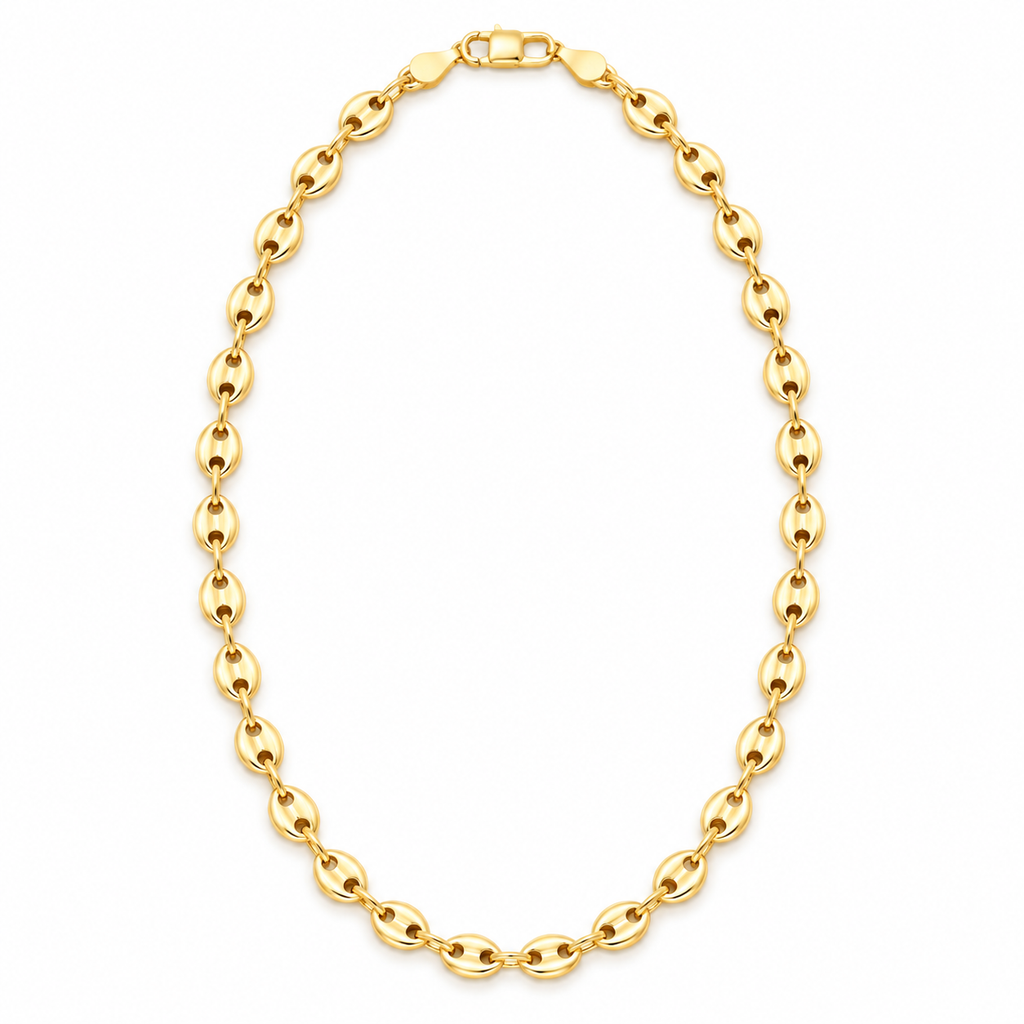 Coffee Bean Chain Necklace 18K Gold Filled – 23.6” — Product view