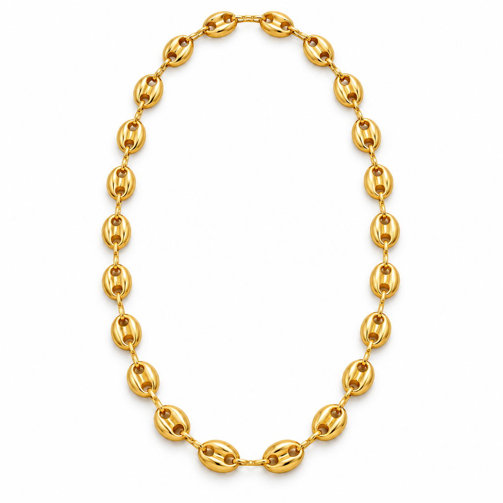 18K Gold Filled Coffee Bean Chain Necklace – 23 Inches — Product view