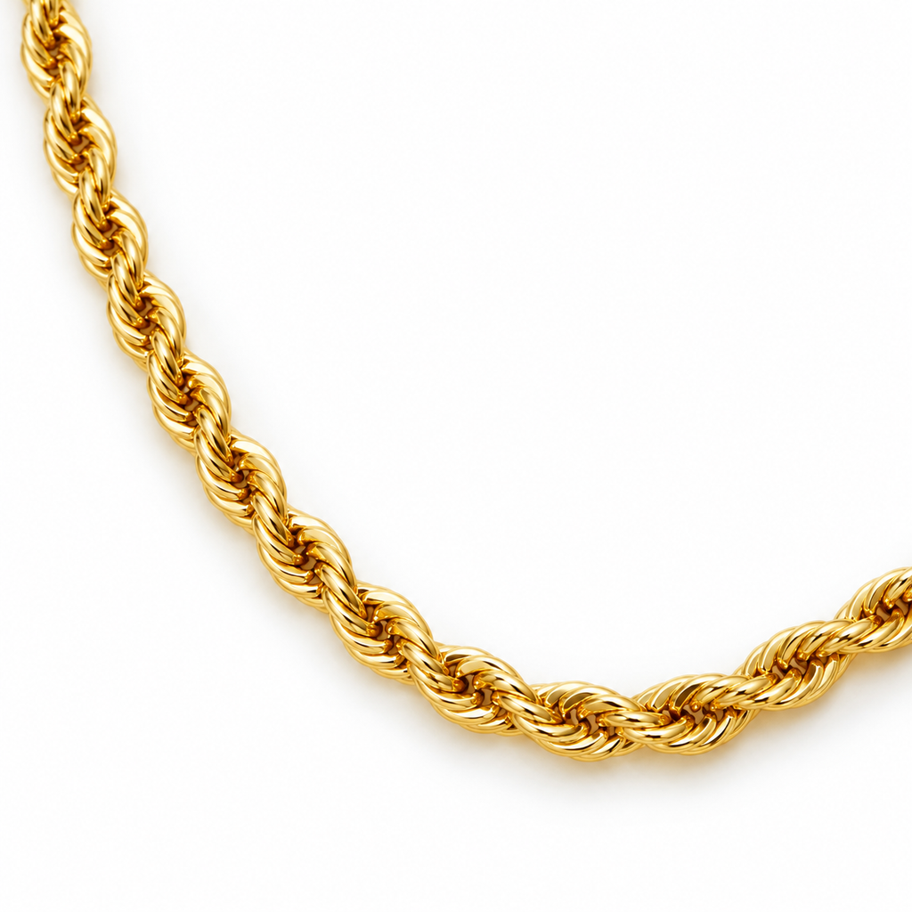18K Gold Filled Rope Chain – 19 Inches — Chain detail