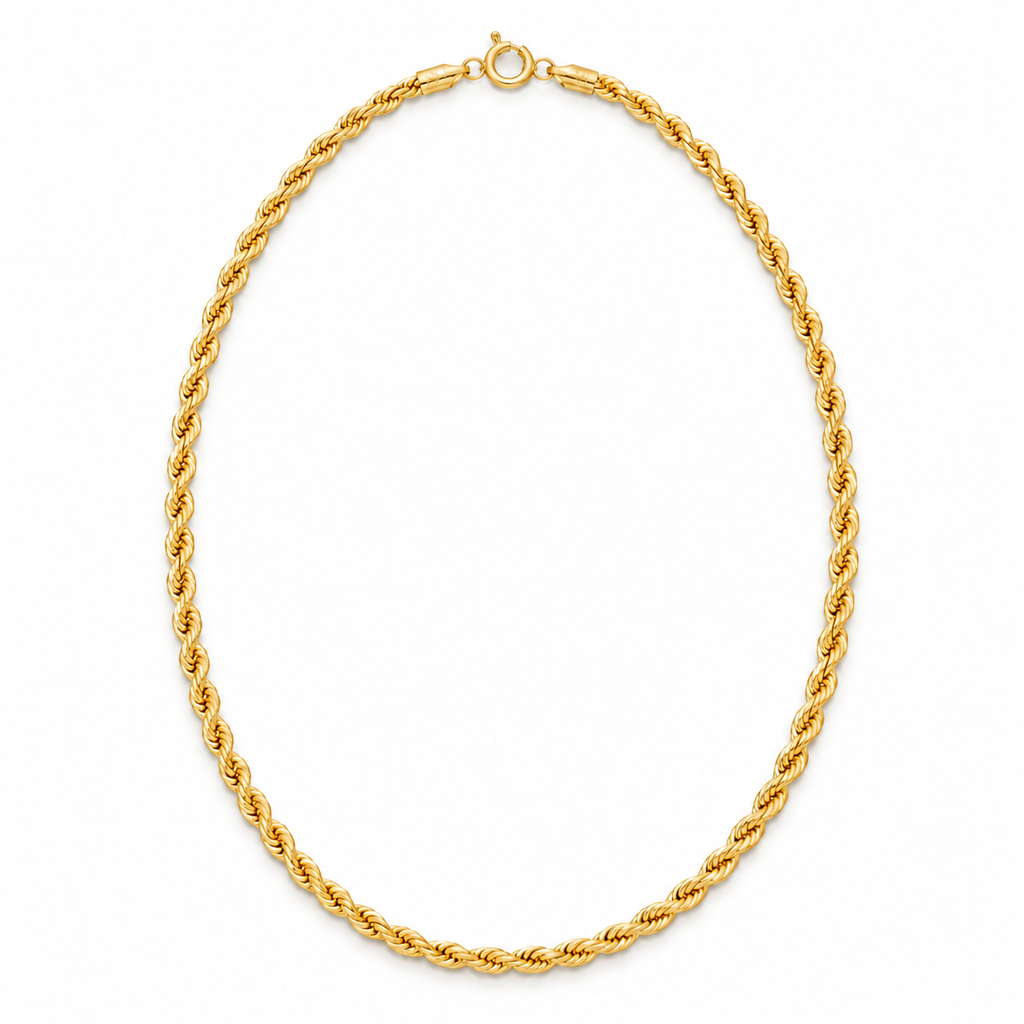 18K Gold Filled Rope Chain – 19 Inches — Product view
