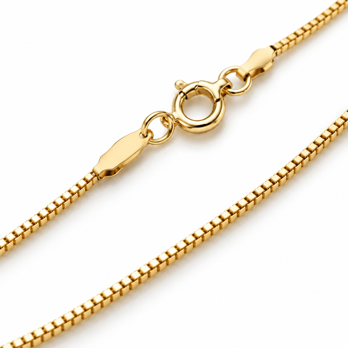 Box Chain Necklace 18K Gold Filled – 17.7” — Chain detail